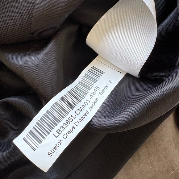Quince Stretch Crepe Cropped Jacket Black size S - Picture 6 of 6